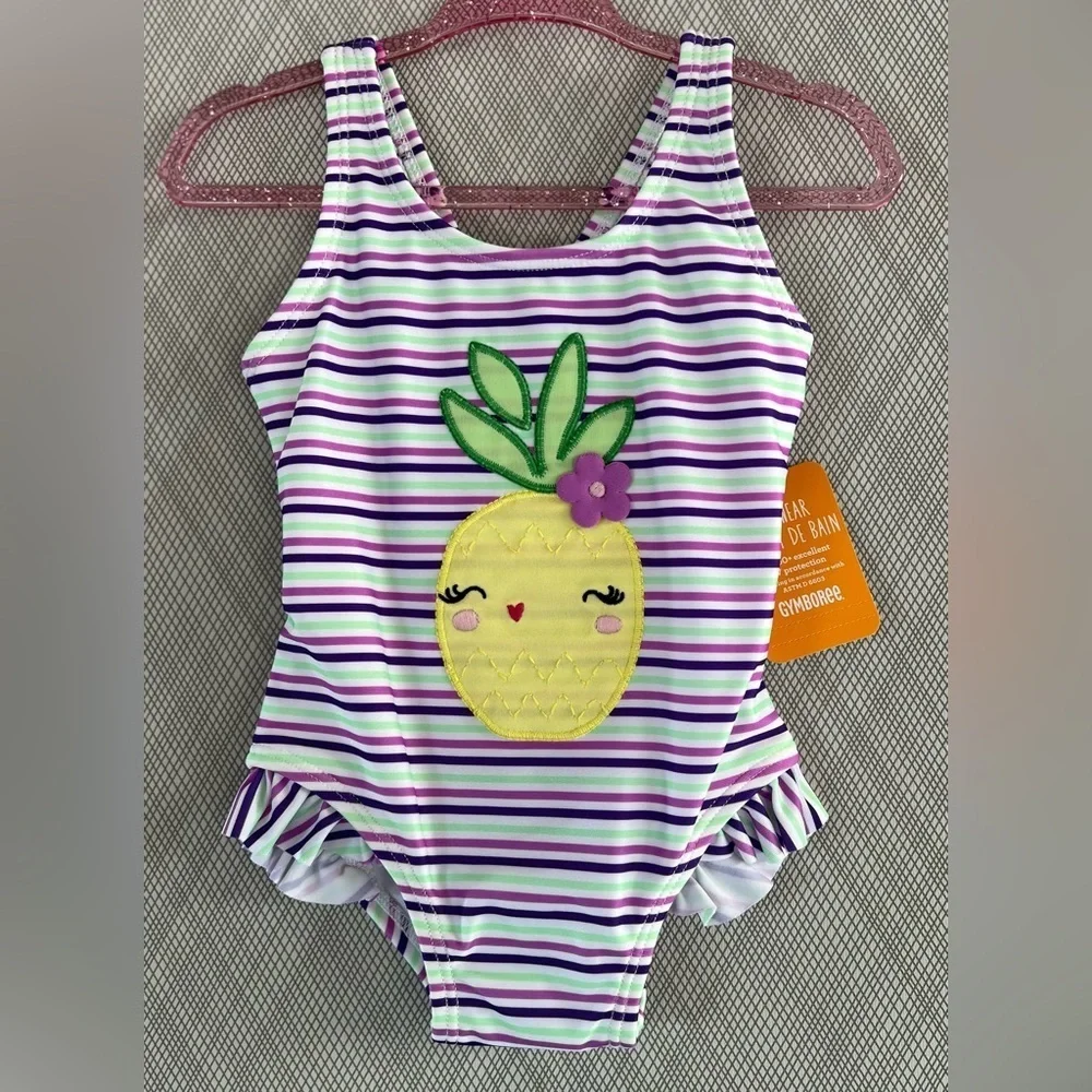 Gymboree - Striped Pineapple Swimsuit (Size 12-18m)